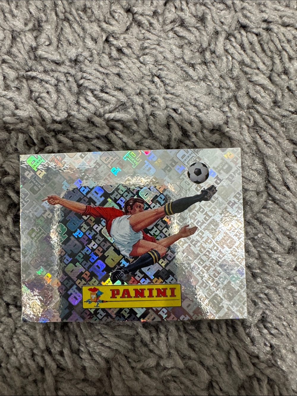 Panini Holographic Soccer Sticker - Red/White/Black